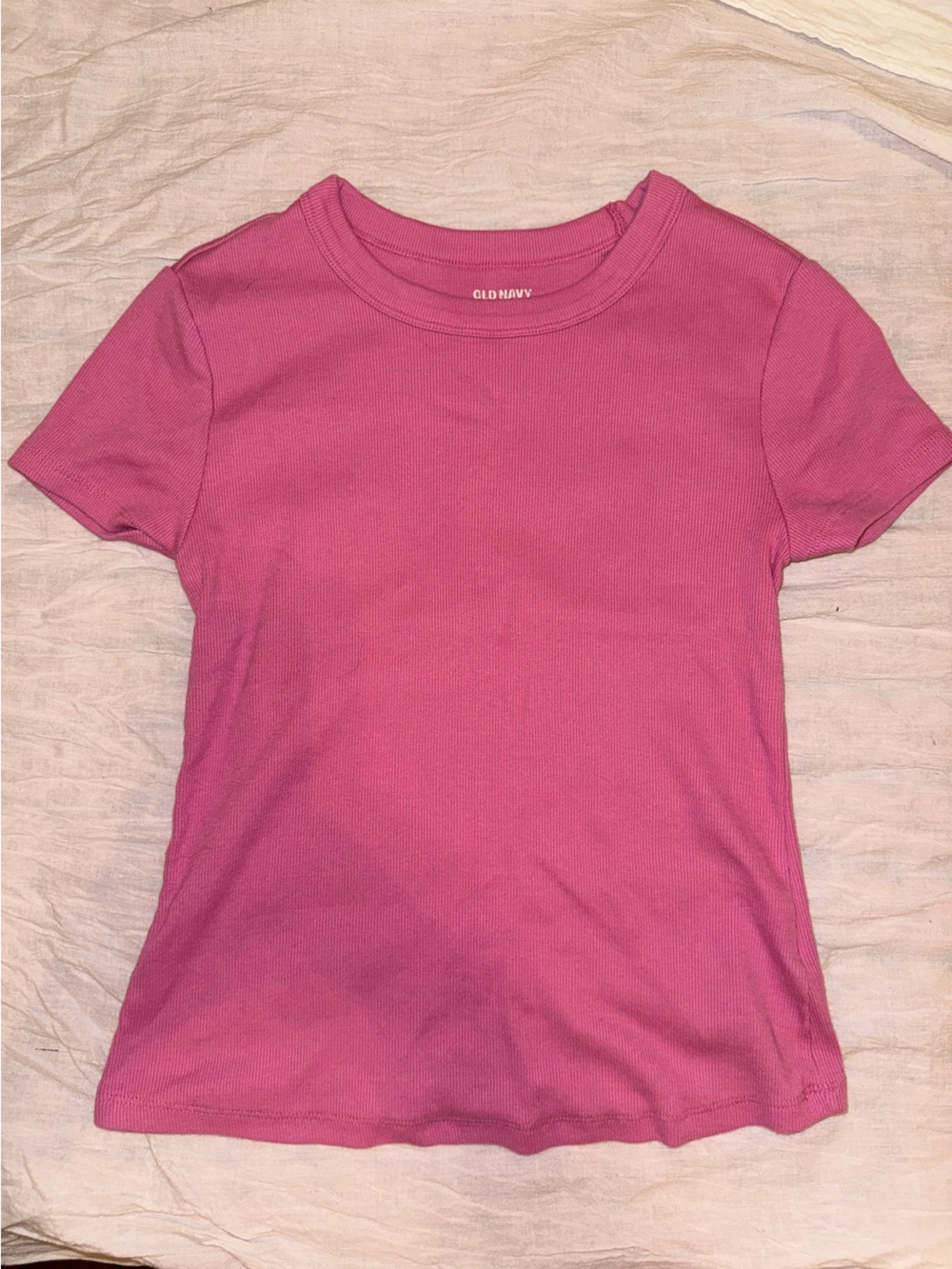 Old Navy Hot Pink Ribbed Short-Sleeve Tee